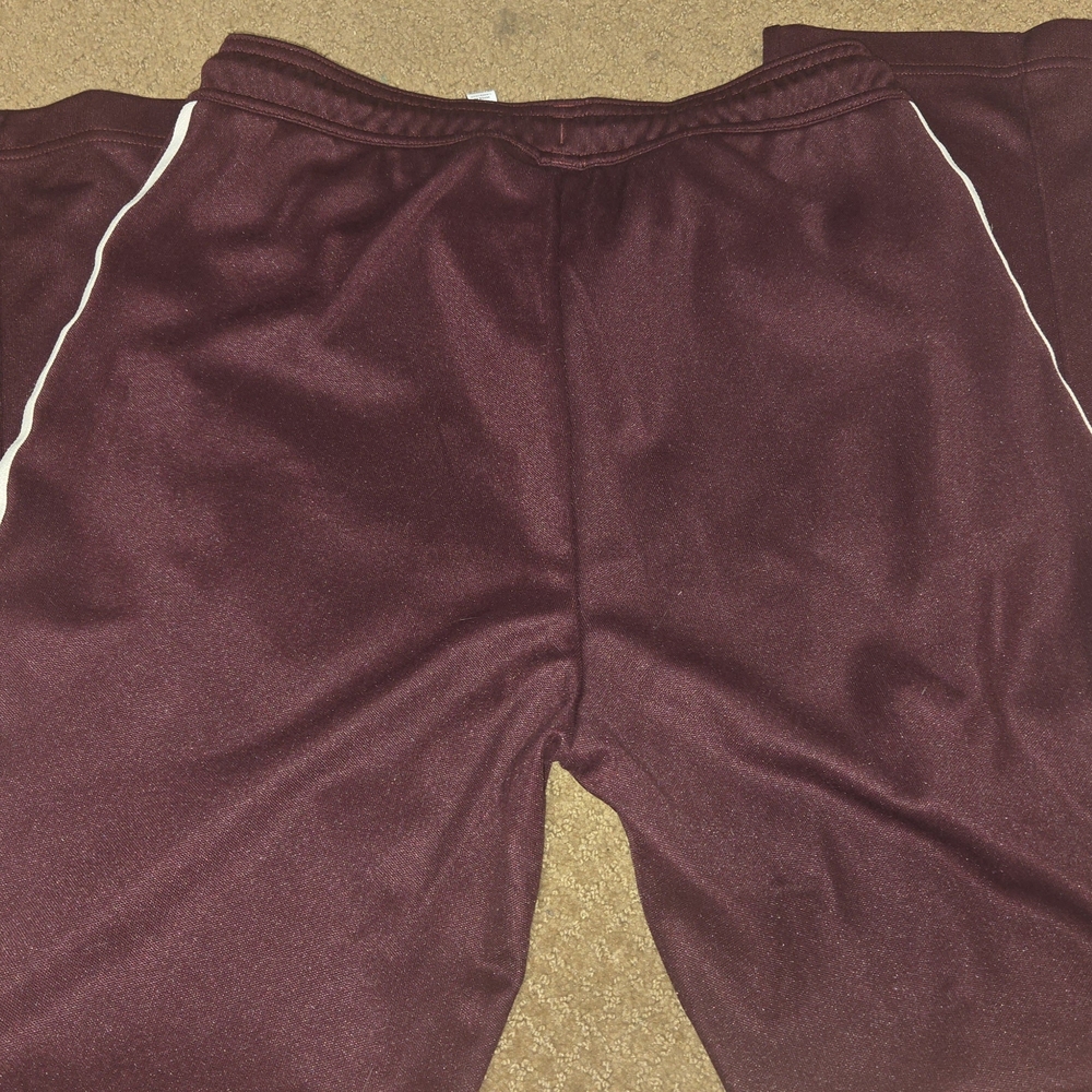 Sporty & Rich X Adidas Burgundy Track Pants with Side Stripes - Picture 8 of 11